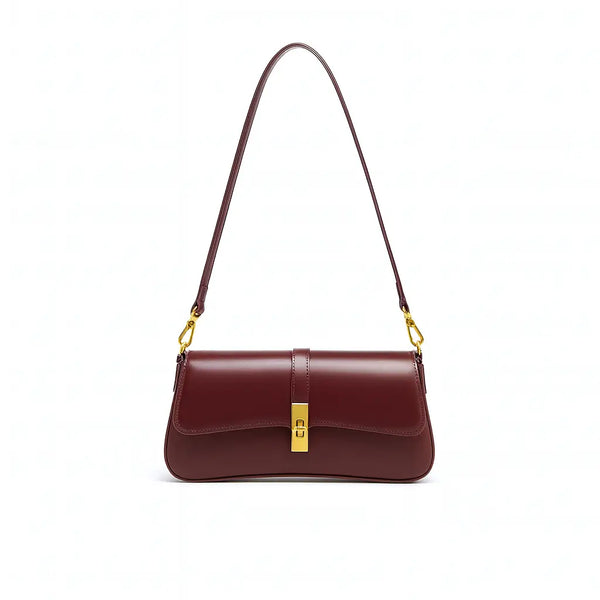 Bolsa Baguete Vinho com Fecho | Alça Ombro