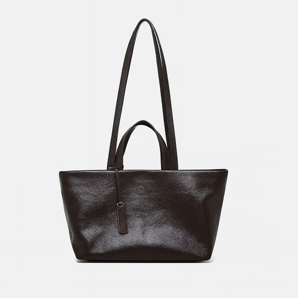 Bolsa Tote Café | Couro Vegano Premium e Alça Ombro